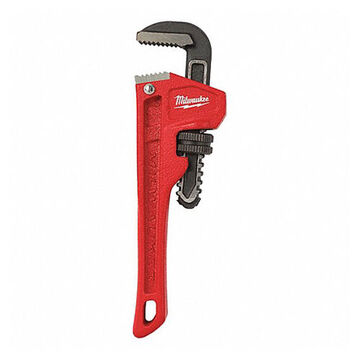 Straight Pipe Wrench, Cast Iron Handle, Alloy Steel Jaw, 3/4 in x 6 in