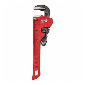Straight Pipe Wrench, Cast Iron Handle, Alloy Steel Jaw, 1 in x 8 in