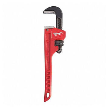 Straight Pipe Wrench, Cast Iron Handle, Alloy Steel Jaw, 1-1/2 in x 10 in