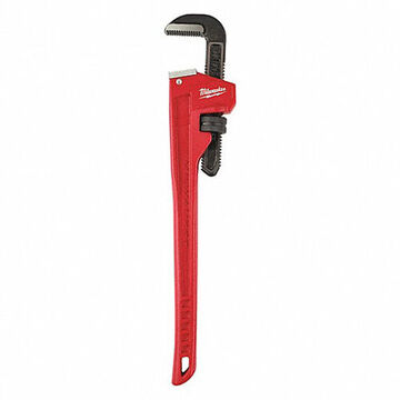 Straight Pipe Wrench, Cast Iron Handle, Alloy Steel Jaw, 3 in x 24 in