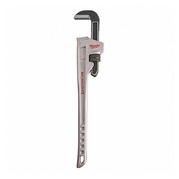 Pipe Wrench Straight, Aluminum Handle, Alloy Steel Jaw, 3 In X 24 In