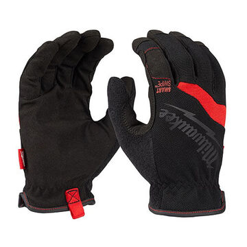 Free-Flex Work Gloves, Medium, Polyester, Black/Red