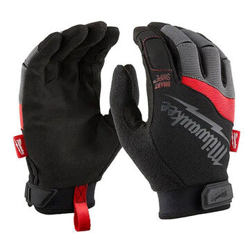 Performance Work Gloves, 2X-Large, Polyester, Black/Gray/Red
