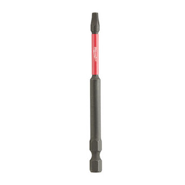 Impact Square Recess Power Bit, Black Phosphate Alloy Steel, No. 2 x 3-1/2 in
