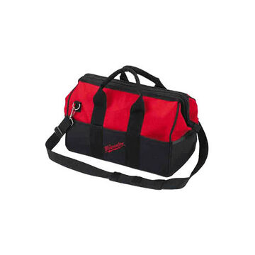 Contractor Bag, 600 Denier, Black, Red, 9 in x 17 in x 10 in, 33 Pockets, 3 Pieces