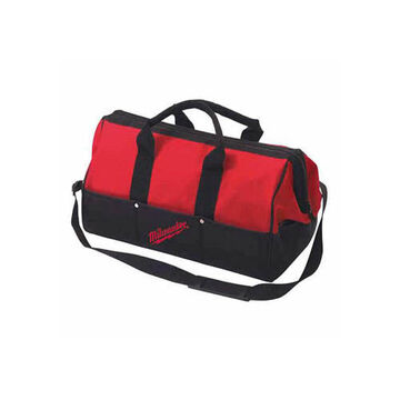 Contractor Bag, 600 Denier, Black, Red, 9 in x 20-1/2 in x 8 in, 33 Pockets, 5 Pieces