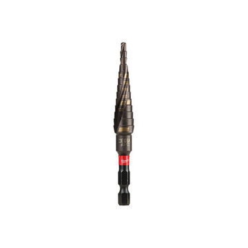 Step Drill Bit, 2 Flutes, Hex Shank, Titanium Aluminum Nitride