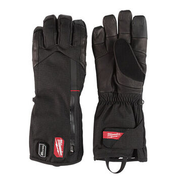 USB Rechargeable Heated Work Gloves, Large, Polyester, Black