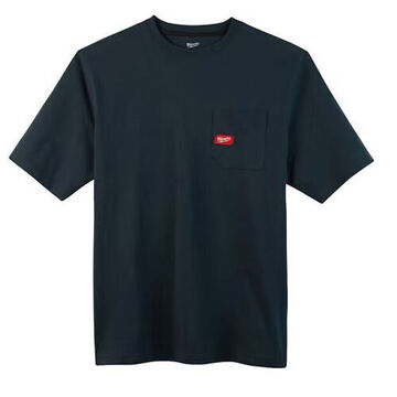 Heavy-Duty Pocket Tee Short Sleeve T-Shirt, 3X-Large, Blue, 60% Cotton, 40% Poly Blend