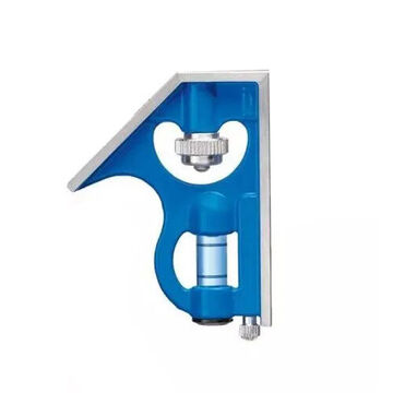 Équerre combinée de poche, 4.31 pouce x 6 pouce, zinc/acier inoxydable, bleu