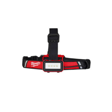 USB Low-Profile Headlamp LED, Plastic, Black, Red, 1.22 in x 3.66 in x 1-3/8 in