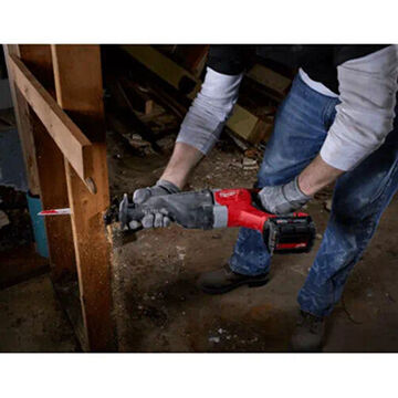 Cordless Reciprocating Saw, Straight, Steel Shoe, 5 Ah, 18 V, 3000 spm, 18 in