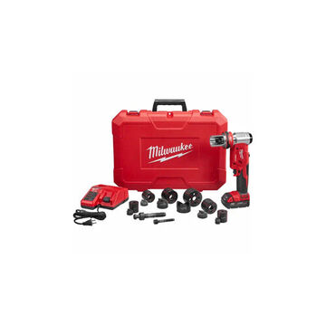 Knockout Tool Kit Cordless, Lithium-ion, 2 Ah, 18 Vdc, 6 Ton, 12 Ga, 14 Ga, 11.7 In