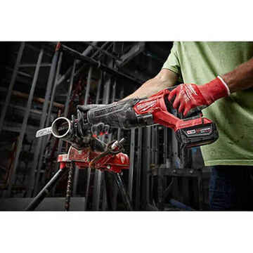 Brushless, Cordless Reciprocating Saw, Straight, Steel Shoe, 5 Ah, 18 V, 3000 spm, 17.1 in