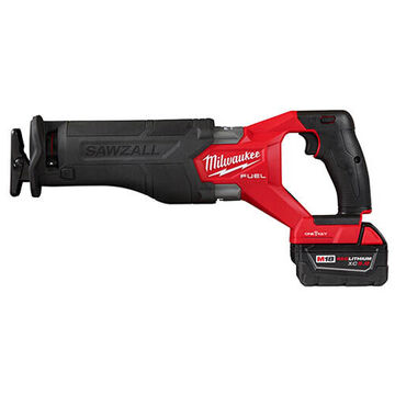 Brushless, Cordless Reciprocating Saw, Straight, Steel Shoe, 5 Ah, 18 V, 3000 spm, 17.1 in