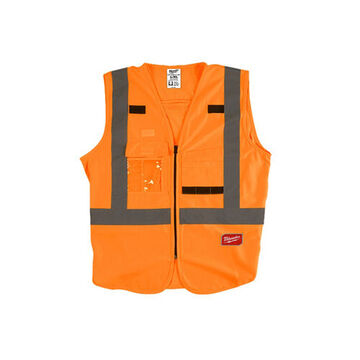 Gilet de sécurité haute visibilité, petit/moyen, orange, polyester