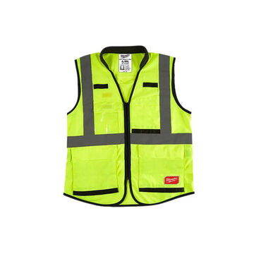 High Visibility Safety Vest, Large/X-Large, Yellow, Polyester