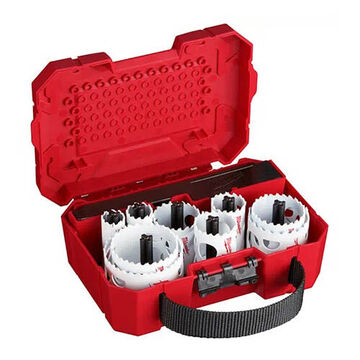 General-Purpose Hole Saw Kit, Alloy Steel Bit, 13 Pieces, Single Ended