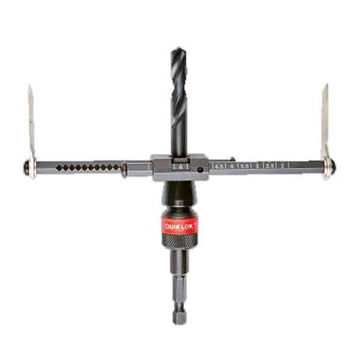 Hole Cutter Adjustable, 2 In X 1 In, Steel Blade, Rubber Grip
