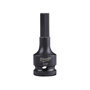 Bit Hex Impact Socket, Hex, Steel, 1/2 X 3/8 In