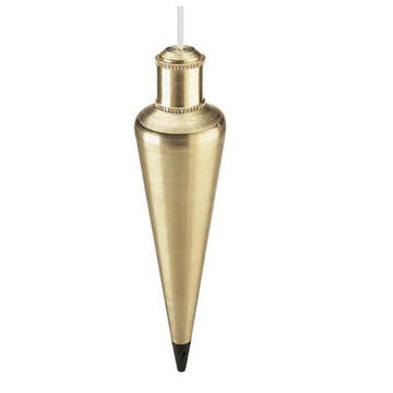 Plumb Bob, Solid Brass, 7-1/2 x 2.125 in 24 oz, 