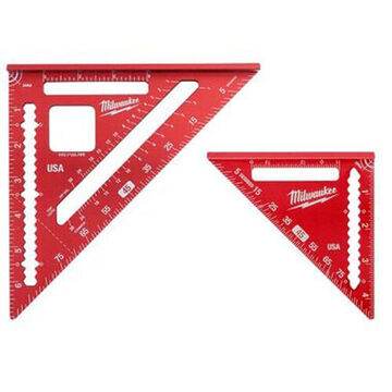Rafter Square, 7.25 in, Aluminum, Red