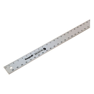 Heavy-Duty Straight Edge, Aluminum, 2 in x 96 in, 1/16 in, 8th and 16th Graduations