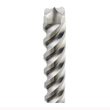 4-Cutter Rotary Hammer Drill Bit, 45/64 in Shank, 1/2 in Dia x 13 in lg, Solid Head Carbide