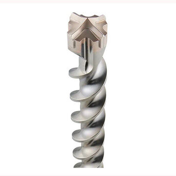 Drill Bit 4-cutter Rotary Hammer, 45/64 In Shank, 1-1/16 In Dia X 23 In Lg, Solid Head Carbide