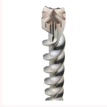 4-Cutter Rotary Hammer Drill Bit, 45/64 in Shank, 1-3/8 in Dia x 36 in lg, Solid Head Carbide