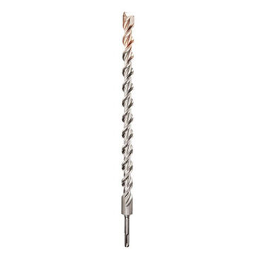 2-Cutter Rotary Hammer Drill Bit, 25/64 in Shank, 7/8 in Dia x 16 in lg, Carbon Steel