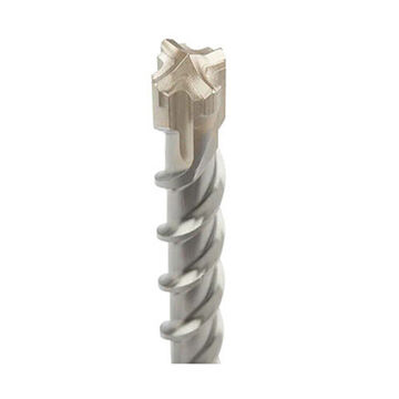 4-Cutter Rotary Hammer Drill Bit, 13/32 in Shank, 7/8 in Dia x 8 in lg, Solid Head Carbide