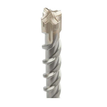 4-Cutter Rotary Hammer Drill Bit, 13/32 in Shank, 7/8 in Dia x 8 in lg, Solid Head Carbide