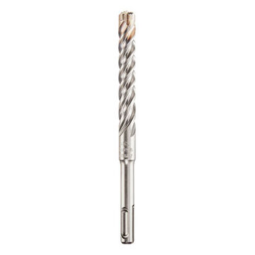 4-Cutter Rotary Hammer Drill Bit, 13/32 in Shank, 3/8 in Dia x 8 in lg, Solid Head Carbide
