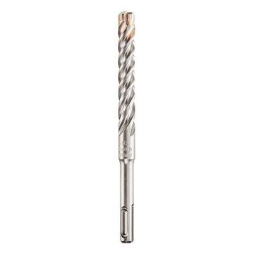 Drill Bit 4-cutter Rotary Hammer, 13/32 In Shank, 3/8 In Dia X 8 In Lg, Solid Head Carbide