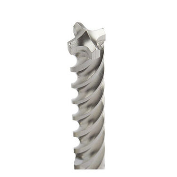 Drill Bit 4-cutter Rotary Hammer, 13/32 In Shank, 1/4 In Dia X 6 In Lg, Solid Head Carbide