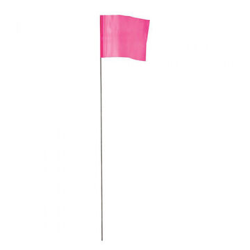 Stake Flag Contractor Grade, Hi-viz Pink, Plastic/metal, 2-1/2 X 3/12 X 21 In