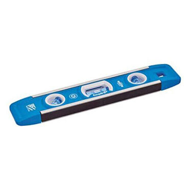 Level Magnetic Torpedo, 2.938 In X 9 In, Aluminum, 3 Vials, 10 Plumbs