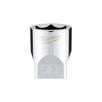 Socket Standard Length Impact, 1/4 In Drive, 15 Mm Socket, 4.92 In Lg, Steel