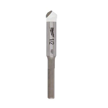 Drill Bit Single End Jobber, 3-flat, 1/4 In Shank, 1/2 In Dia, 3-3/4 In, Carbide