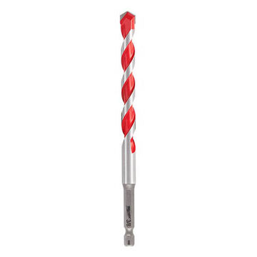 Drill Bit Single Ended Hammer, 3/8 In Shank, 5/8 In Dia X 18 In Lg, Carbide