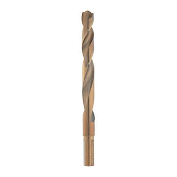 Twist Jobber Drill Bit, 3-Flat Reduced, 27/64 in Shank, 27/64 in Dia, 5.12 in lg, Steel