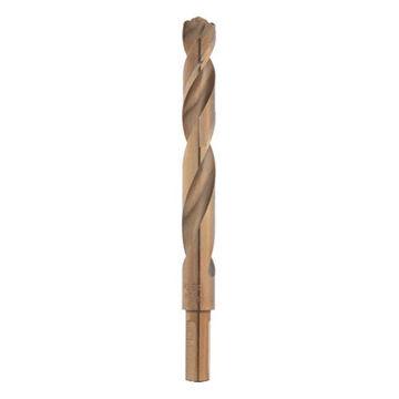 Twist Jobber Drill Bit, 3-Flat Reduced, 3/8 in Shank, 15/32 in Dia, 5.12 in, Steel