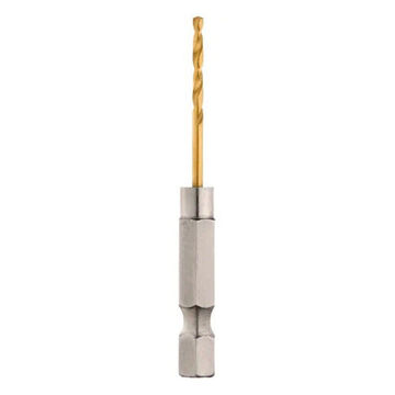 Impact-Duty Jobber Drill Bit, Hex, 1/4 in Shank, 5/64 in Dia, 2-23/64 in, High Speed Steel