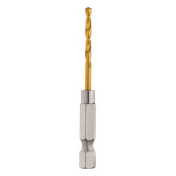 Bit Impact-duty Jobber Drill, Hex, 1/4 In Shank, 7/64 In Dia, 2-33/64 In Lg, High Speed Steel