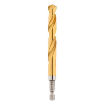 Bit Impact-duty Jobber Drill, Hex, 1/4 In Shank, 7/16 In Dia, 4.92 In Lg, High Speed Steel