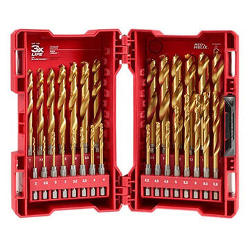 Bit Impact-duty Jobber Drill, Hex, 1/4 In Shank, 10 Mm Dia, 0.25 In Lg, High Speed Steel