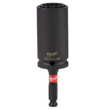 2-in-1 Lineman Impact Socket, 1/2 in Drive, 15/16 in x 1-1/8 in Socket, 5.98 in lg, Steel