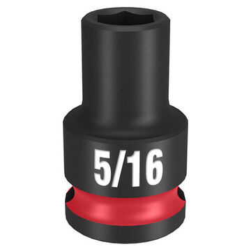 Socket Standard Length Impact, 3/8 In Drive, 5/16 In Socket, 1.26 In Lg, Forged Steel