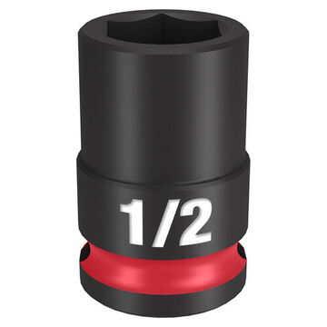 Socket Standard Length Impact, 3/8 In Drive, 1/2 In Socket, 1.26 In Lg, Forged Steel